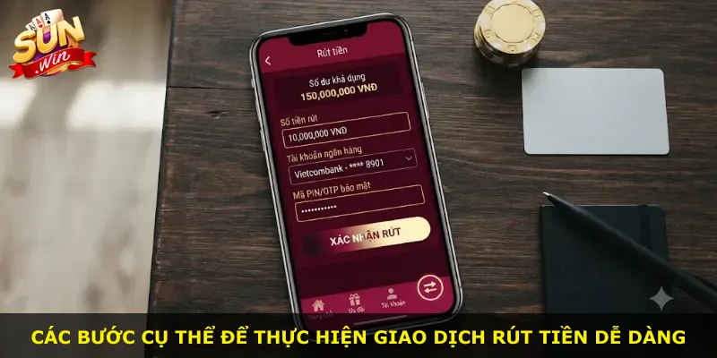 Các bước cụ thể để thực hiện giao dịch rút tiền dễ dàng