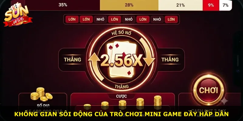 Không gian sôi động của trò chơi mini game đầy hấp dẫn