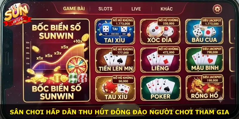 Sân chơi hấp dẫn thu hút đông đảo người chơi tham gia