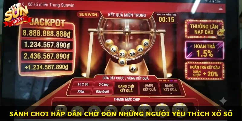 Sảnh chơi hấp dẫn chờ đón những người yêu thích xổ số